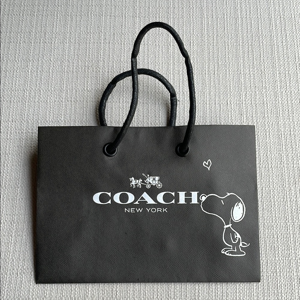 Coach authentic Black paper bag with Snoopy Graphic